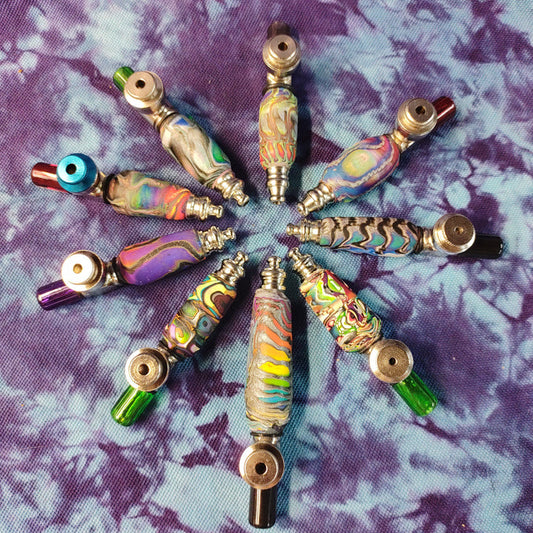 Fimo & Metal Pipe with Cap & Plastic Carb