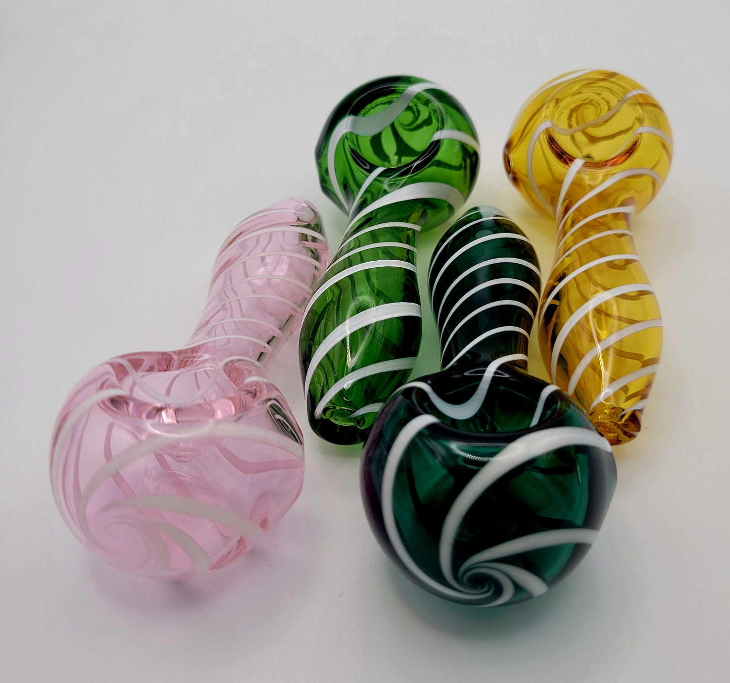 Assorted Color Spoons w White Spiral