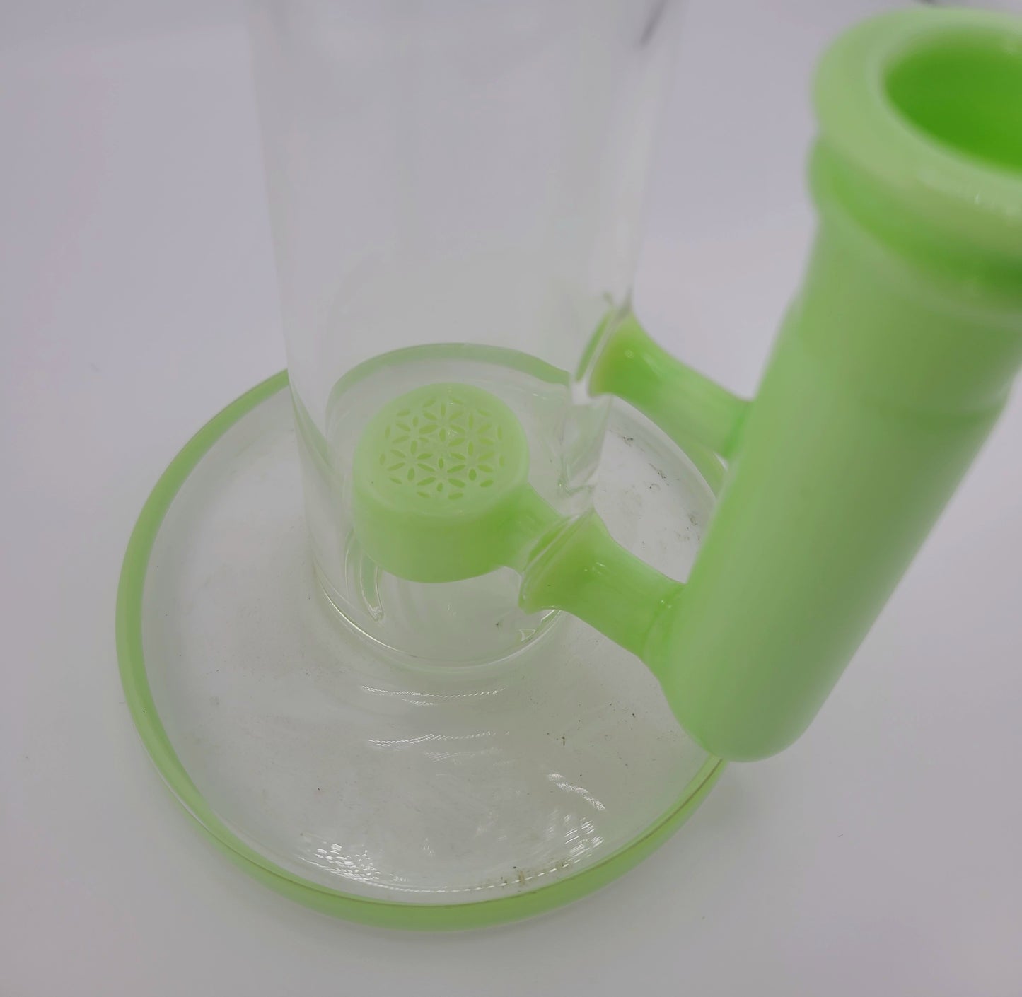 Color Lg Dbl Perc Straight Tube Rig FOL puck to FOL showerhead