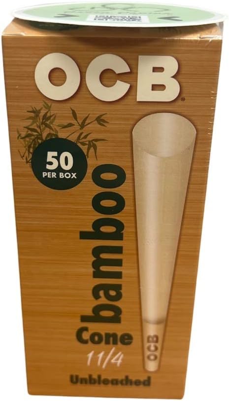OCB Rolling Papers - 50 Pack Bamboo cone-  1 1/4