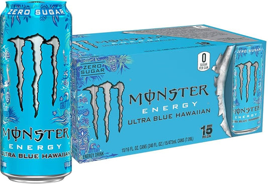 Monster Energy 16 fl oz Ultra Zero Sugar - Ultra Blue Hawaiian