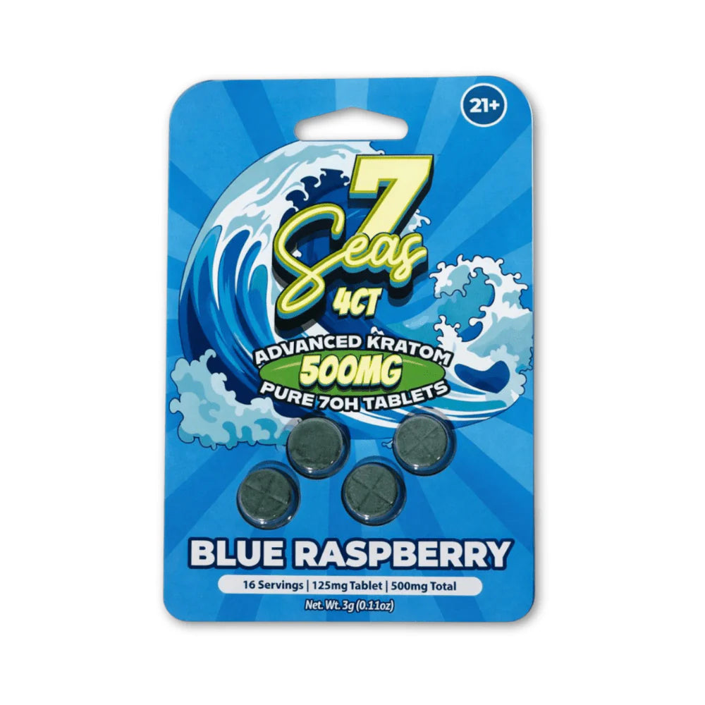 7 Seas 7oh Tablets 4pk - 500mg total - Blue Raspberry