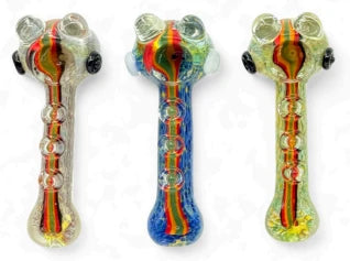 Large Color Frit Spoon w Inside Out Rasta Stripe