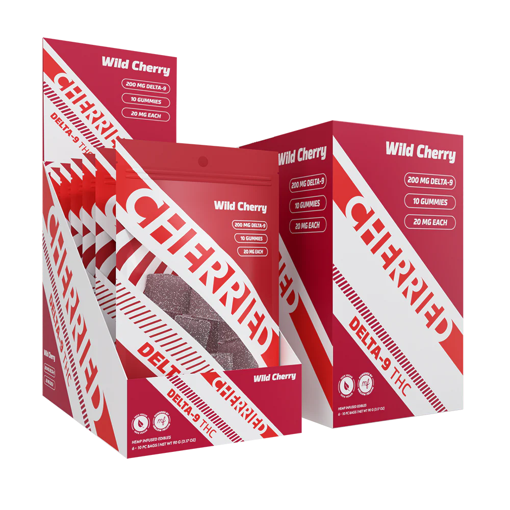 Cherried 20mg D9 Gummies - 10pk - Wild Cherry