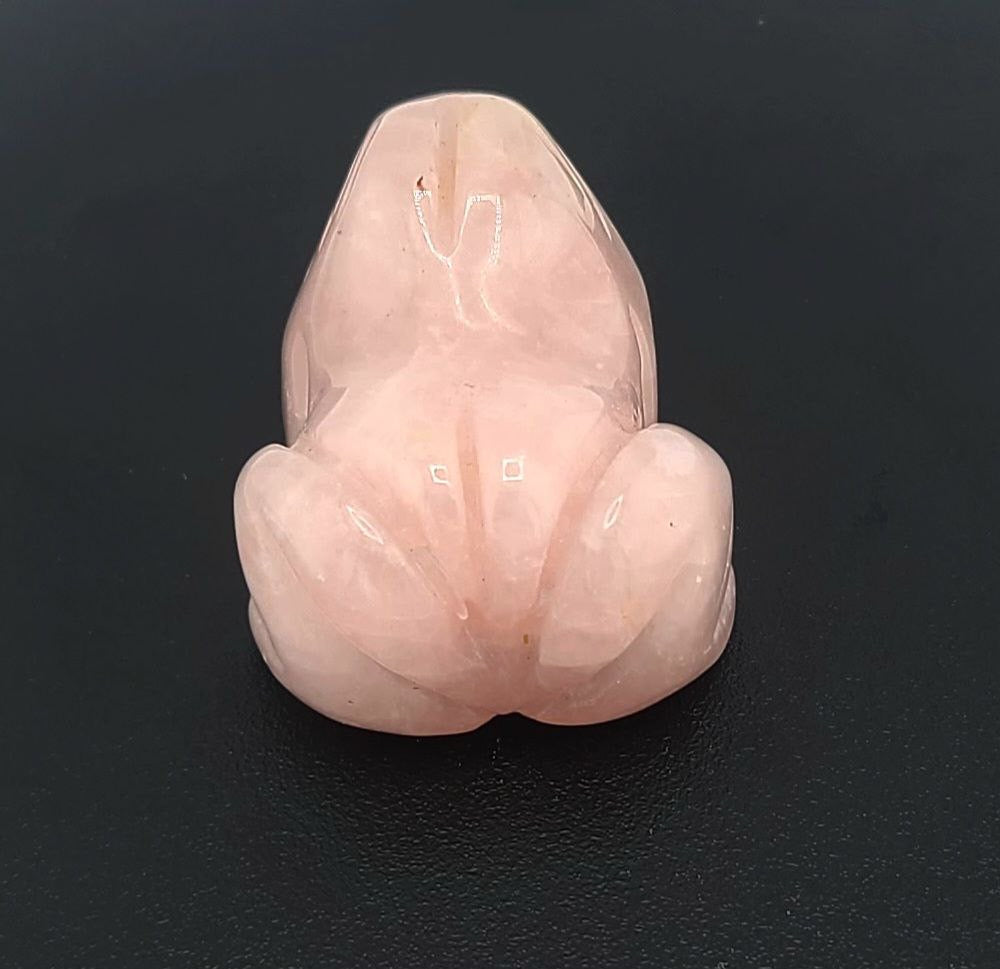 Rose Quartz Frog Figurine - Small