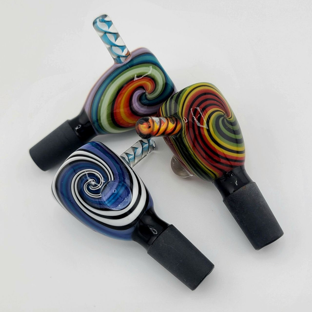 14mm Wigwag Pushbowl Slide w Handle and Black Joint