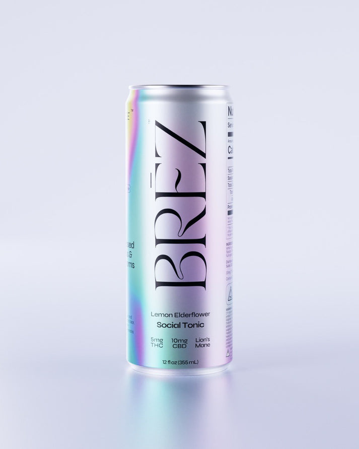 BREZ 12oz Social Tonic 5mg THC/ 10mg CBD Lemon Elderflower