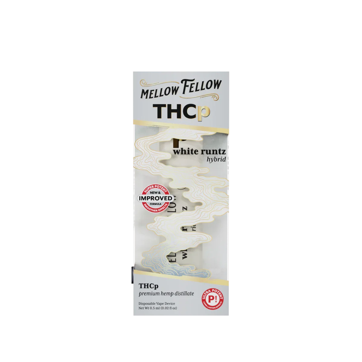 White Runtz (hybrid) THCp Disposable 0.5G Mellow Fellow