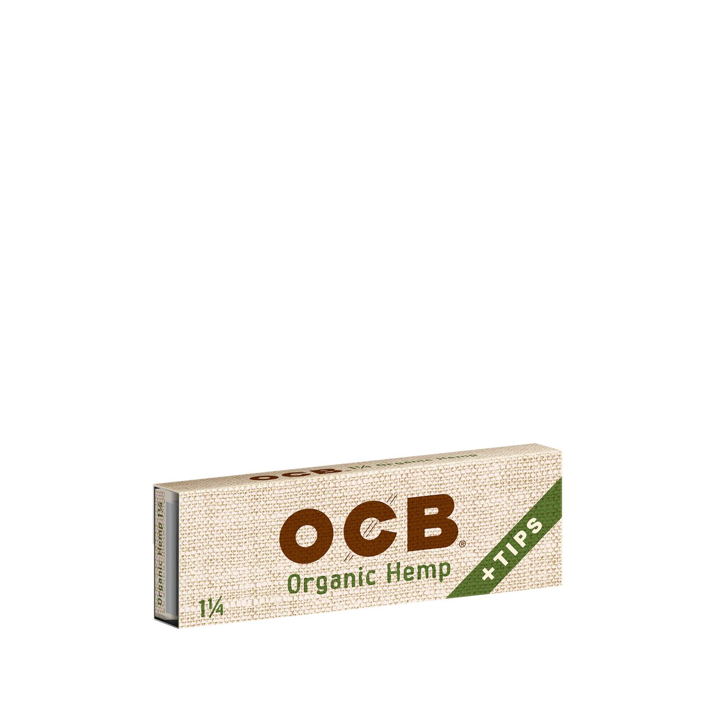 OCB unbleached organic hemp papers and tips - 1 1/4