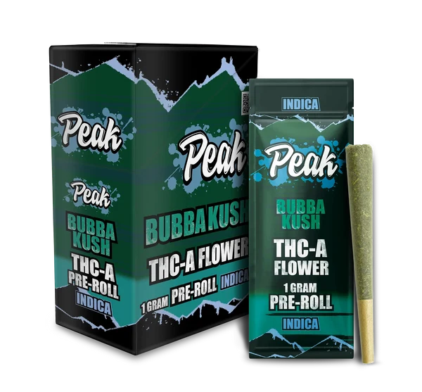 Peak THCa Prerolls - 1g - Indica - Bubba Kush