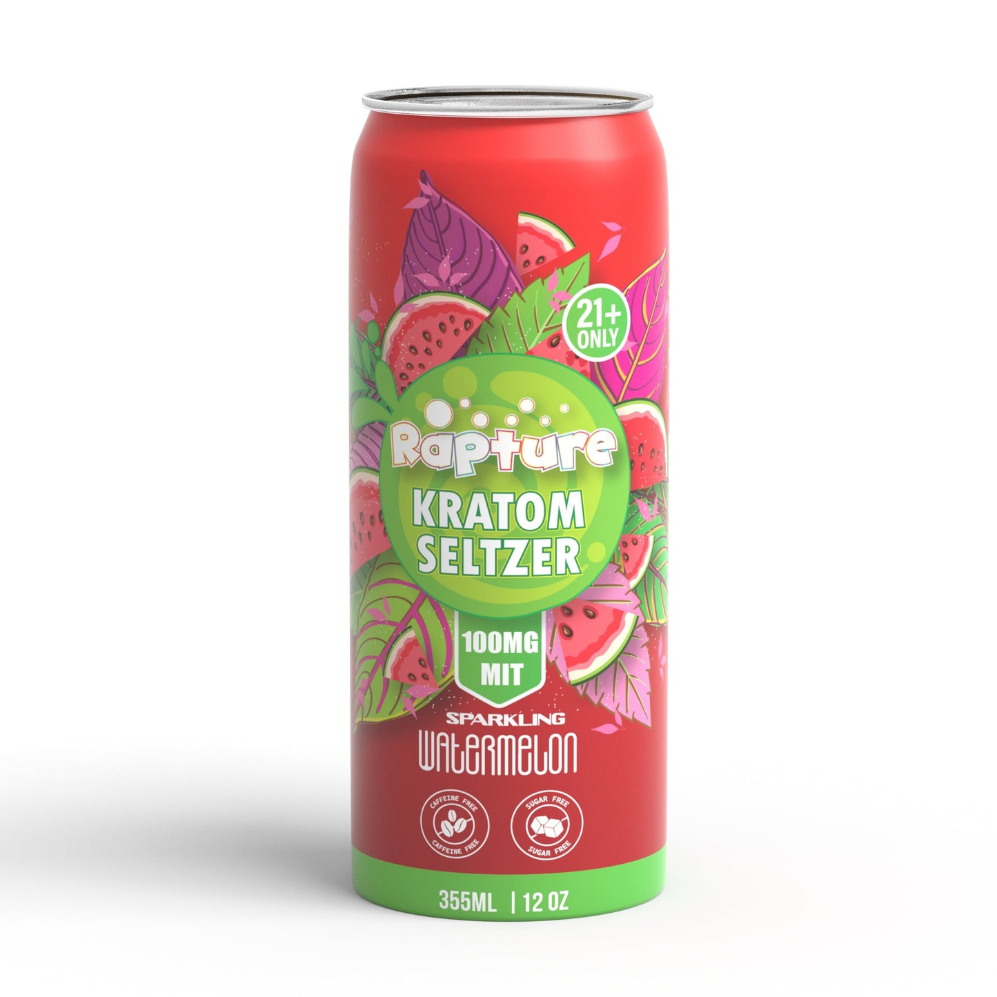 Rapture Kratom Seltzer - Watermelon - 100mg MIT - 12oz