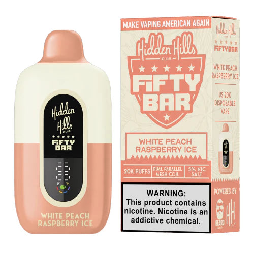 Fifty Bar 20K Puff Disposable Vape - White Peach Raspberry Ice