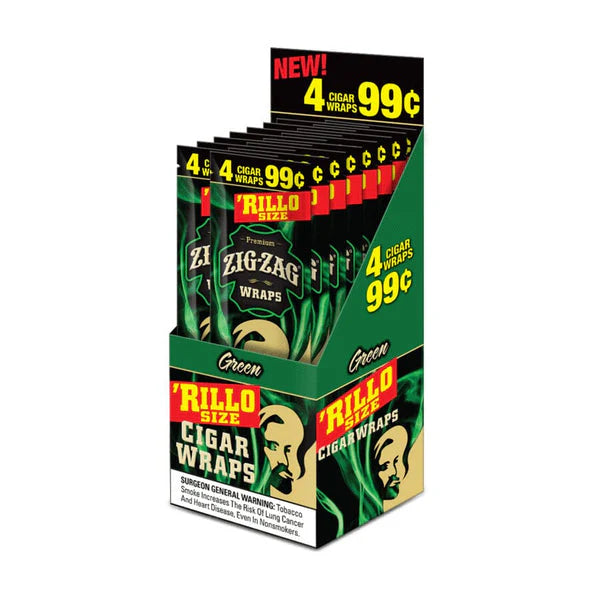 Zig Zag 'Rillo Size Green - 4pk