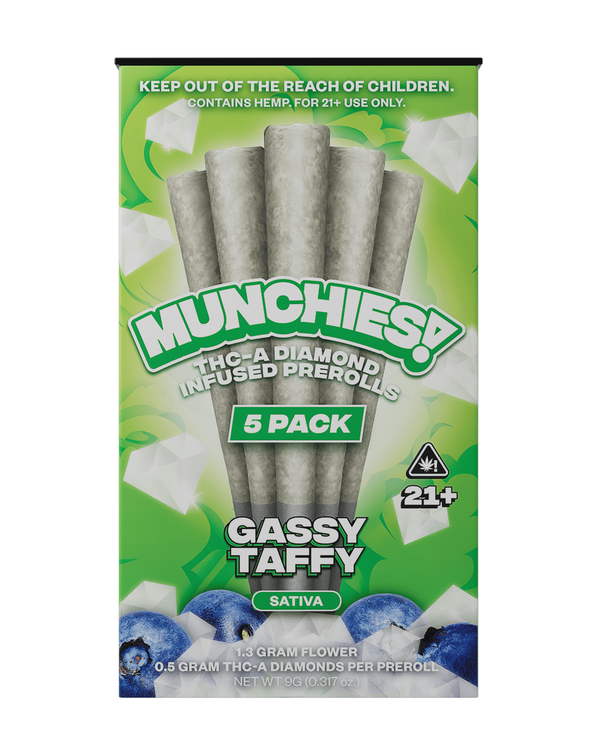 Munchies Gassy Taffy 5xPrerolls THCA Sativa