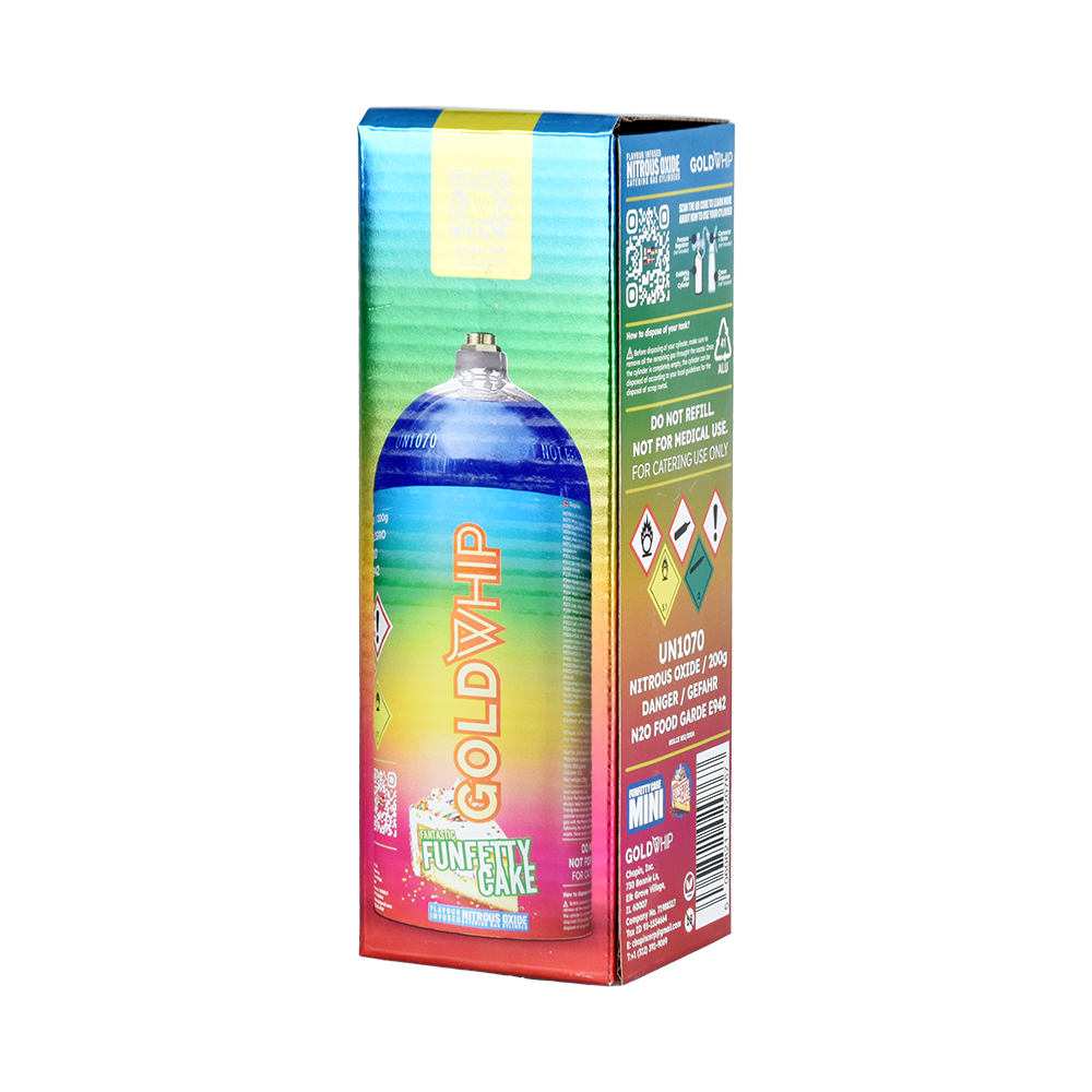Gold Whip assorted dessert cream charger. 200 gram.