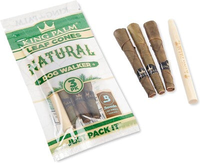 King Palm Natural Dog Walker Leaf Cones - 3pk
