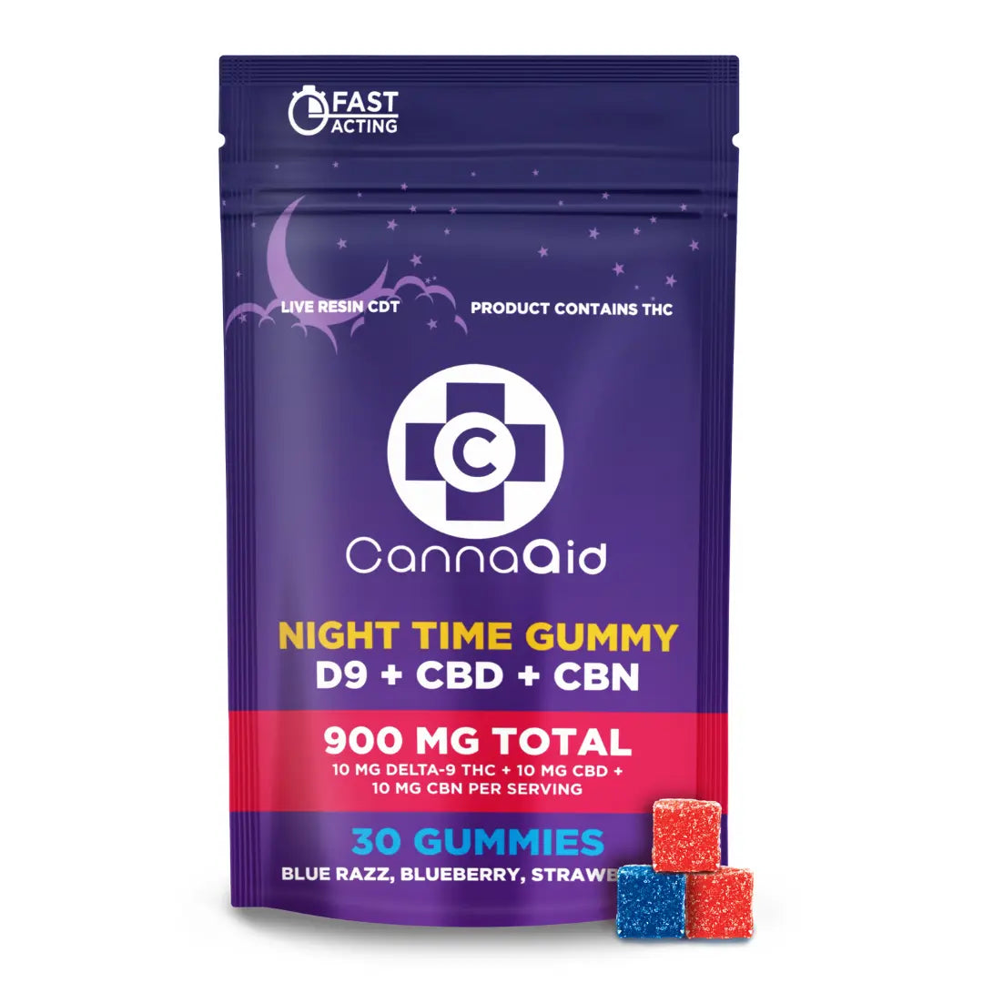 CannaAid Night Time Gummy-10 MG D9-10 MG CBD-10 MG CBN