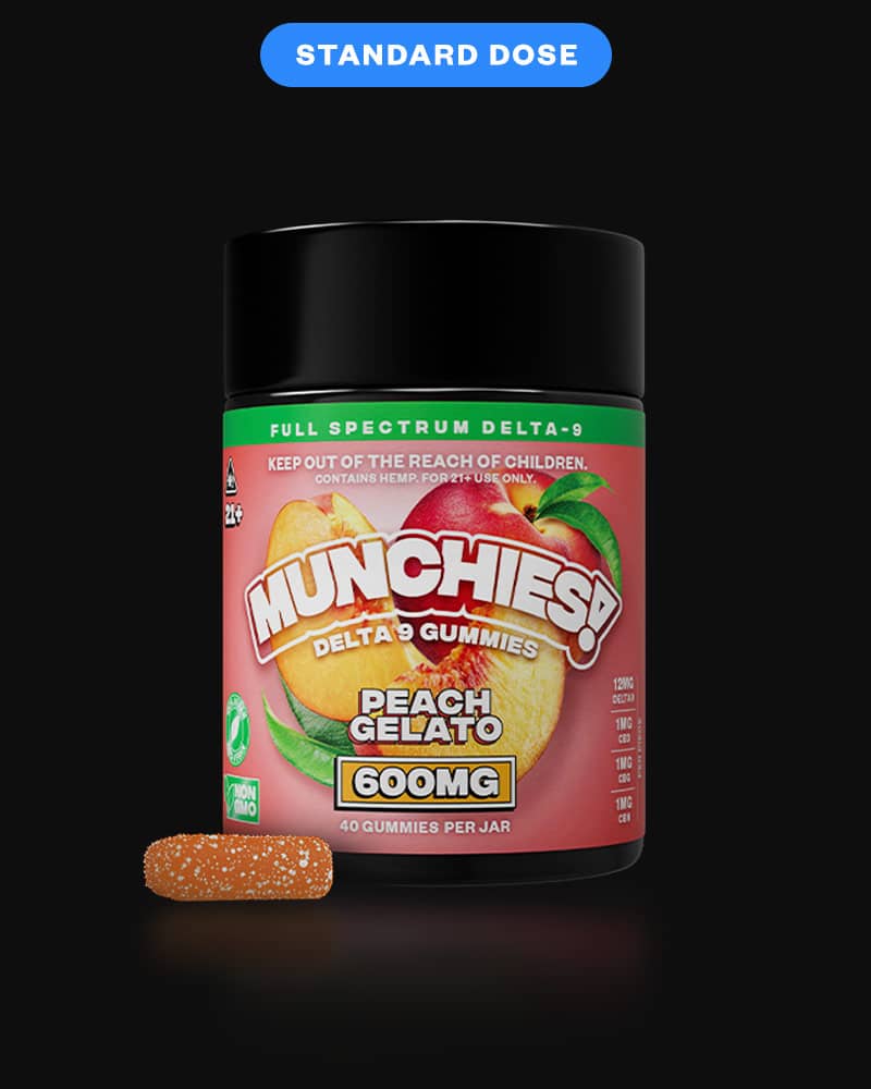 Munchies Delta 9 Gummies 600mg Peach Gelato