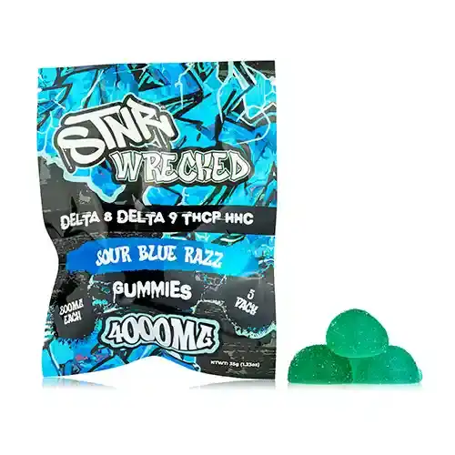 STNR Wrecked Gummies - Sour Blue Razz