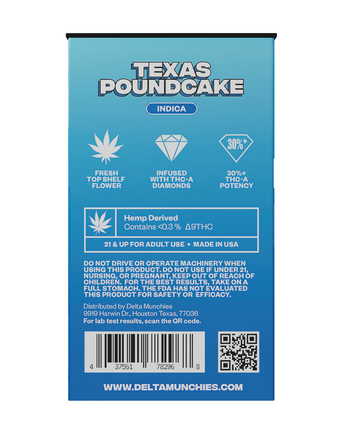 Munchies Texas Poundcake 5xPrerolls THCA Indica