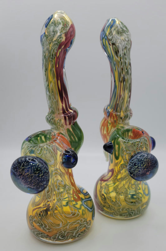 Inside Out Sherlock Bubbler w Dichro Marble