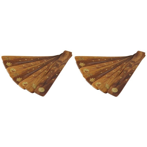 Brass Inlay Wooden Incense Holder