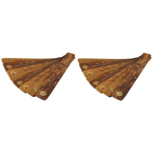 Brass Inlay Wooden Incense Holder