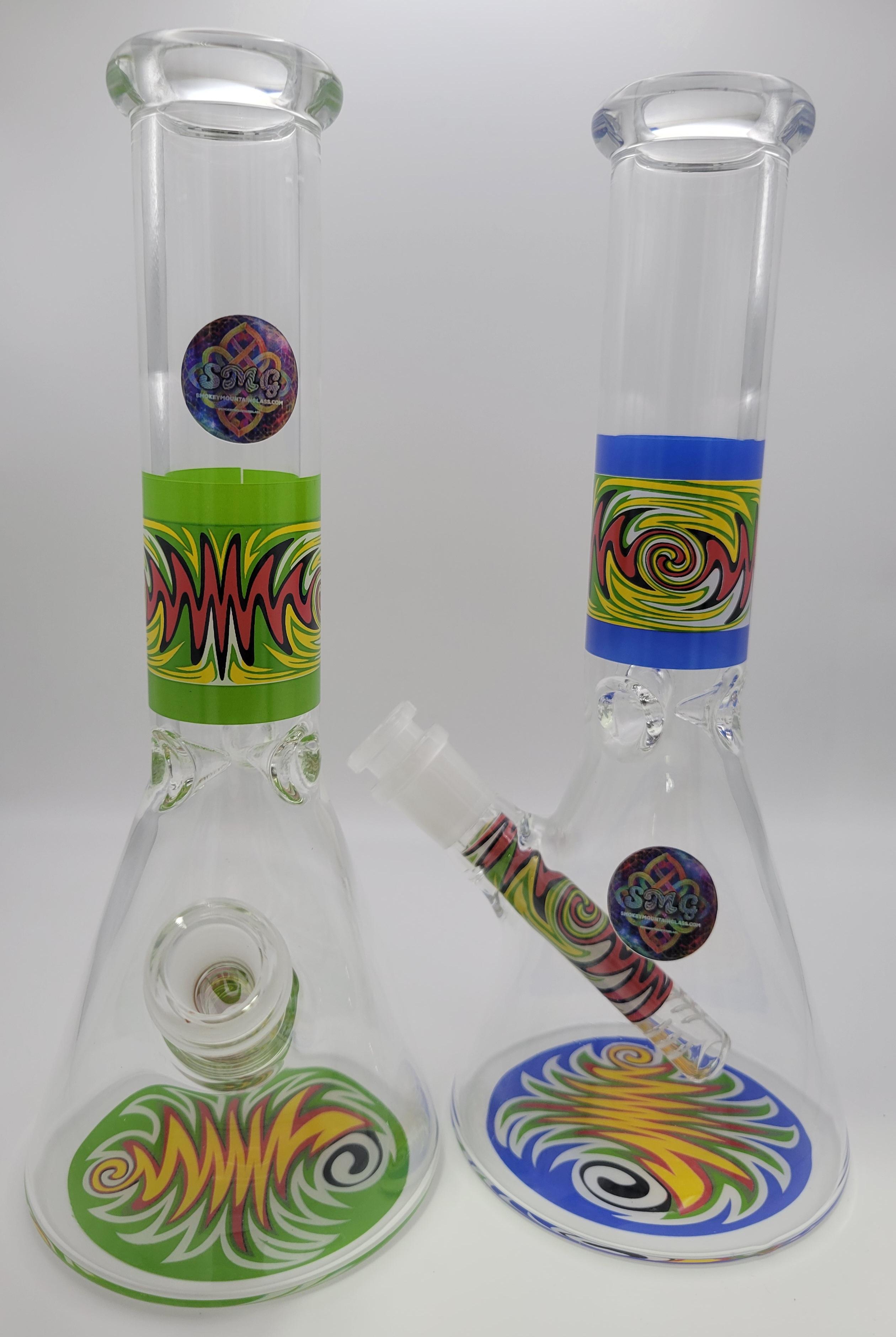 10 inch Beaker Tube Rig with WigWag Design – Smokey Mountain Glass