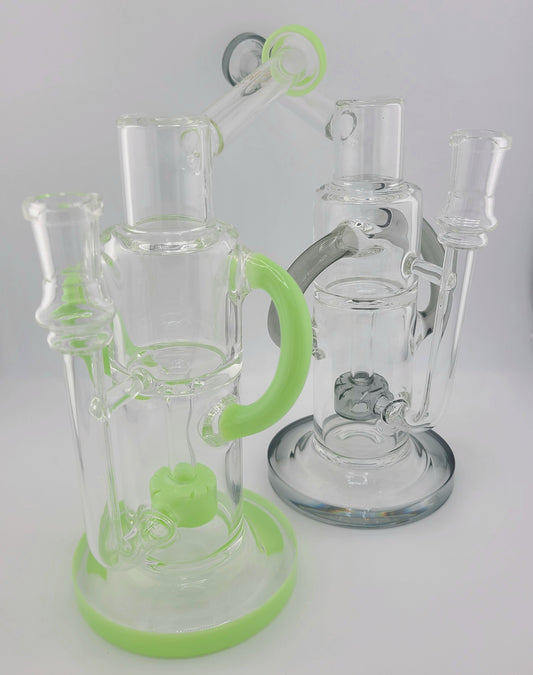 Color Large Dbl Uptake Recycler Rig w showerhead Perc