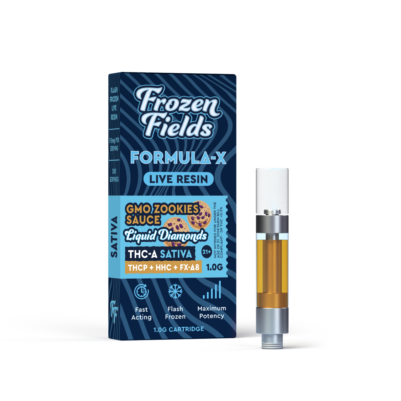 GMO Zookies Sativa 1g Cart THCA-Liquid Diamonds-Fresh Frozen-Live Resin Cartridge