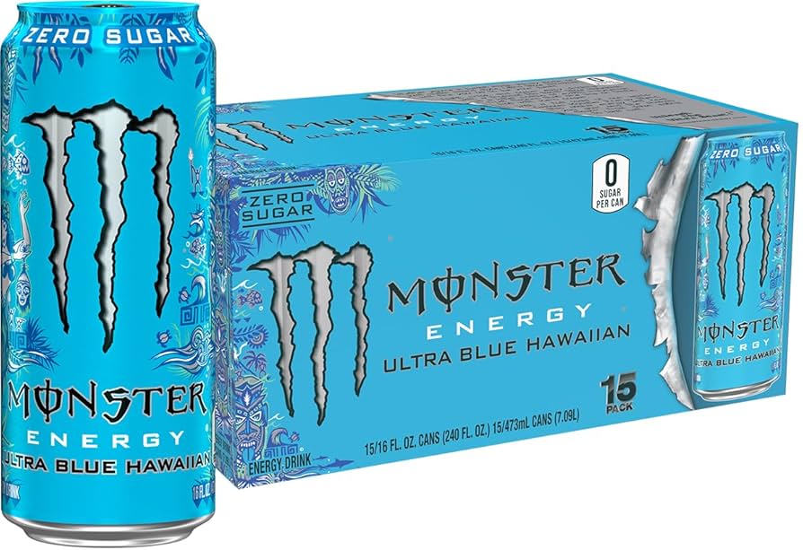 Monster Energy 16 fl oz Ultra Zero Sugar - Ultra Blue Hawaiian