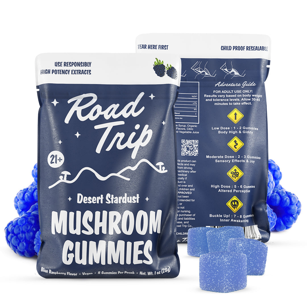 Blue Raspberry Desert Stardust Mushroom Gummies