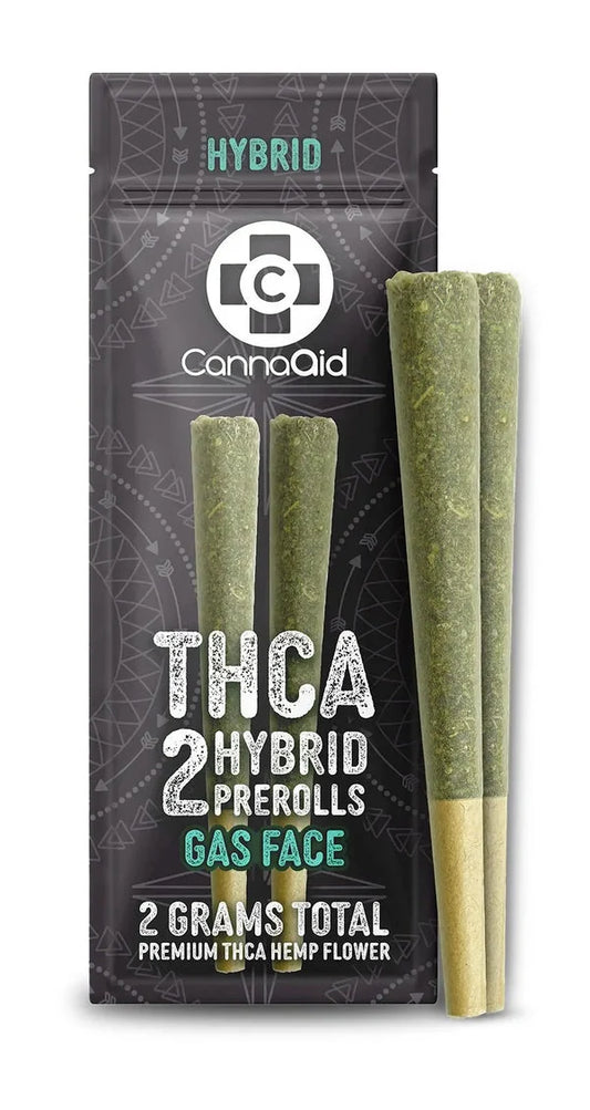 CannaAid THCa 2x1g Prerolls - Hybrid - Gas Face