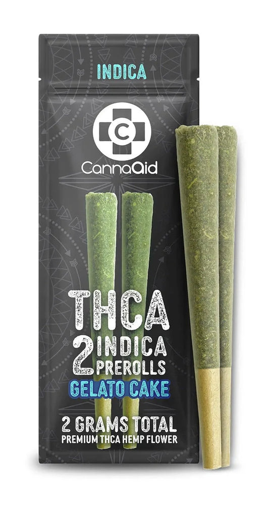 CannaAid THCa 2x1g Prerolls - Indica - Gelato Cake