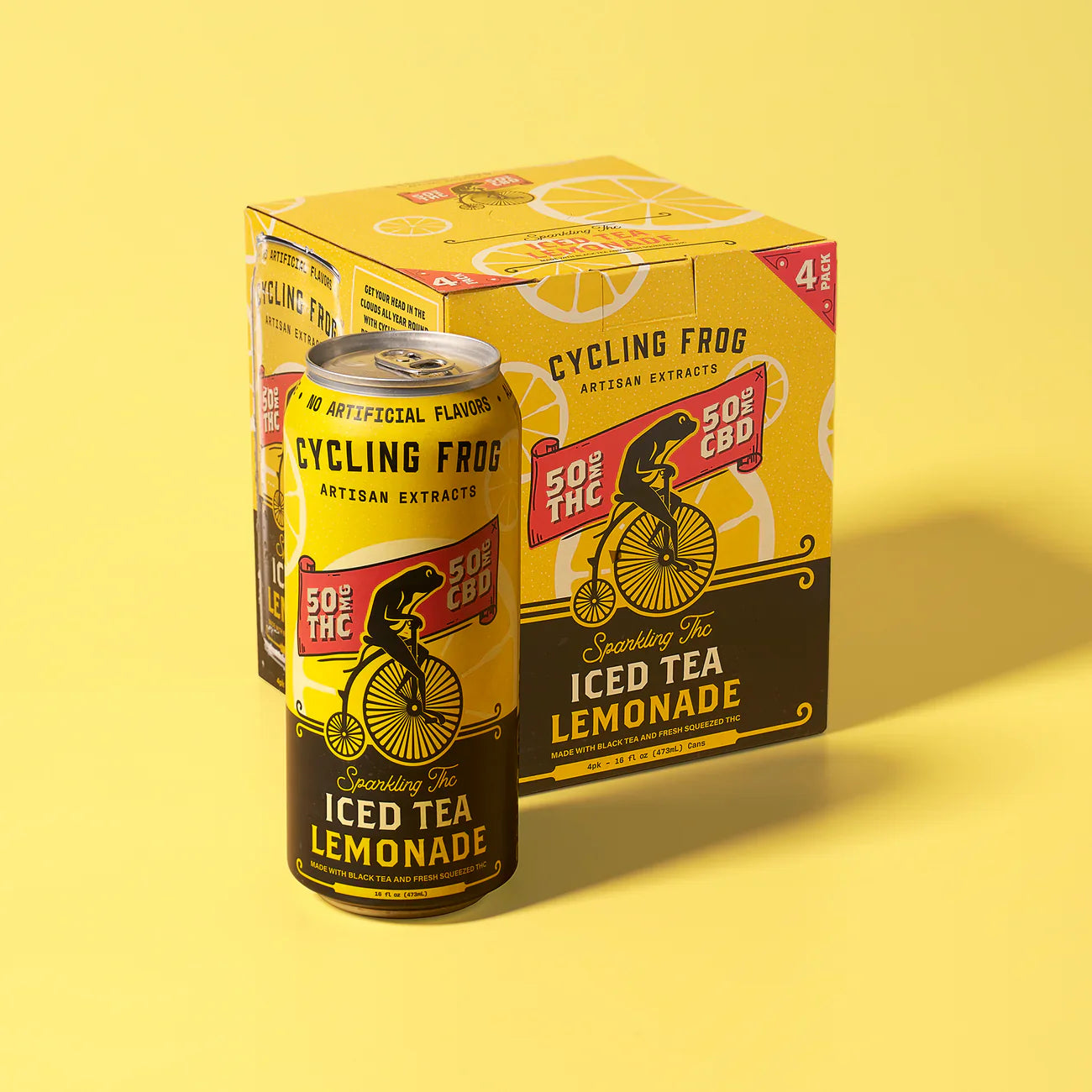 Cycling Frog Sparkling Arnold Palmer THC Iced Tea Lemonade Seltzer 50mg D9 50mg CBD