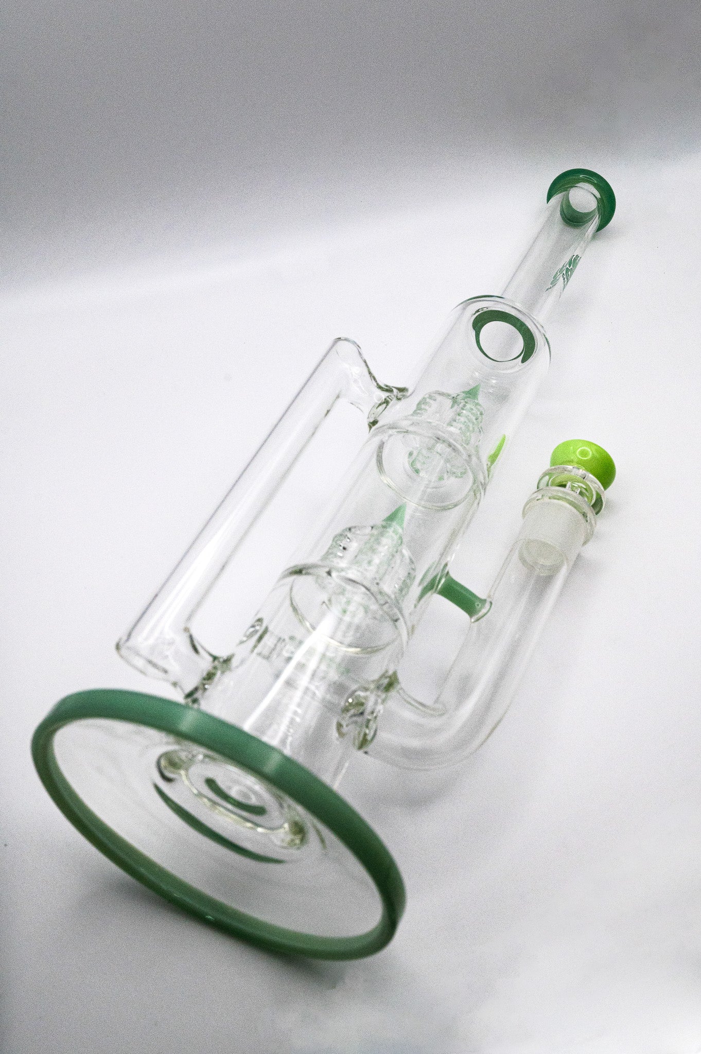 Inline to double Showerhead Recycler Tall Straight Tube Rig