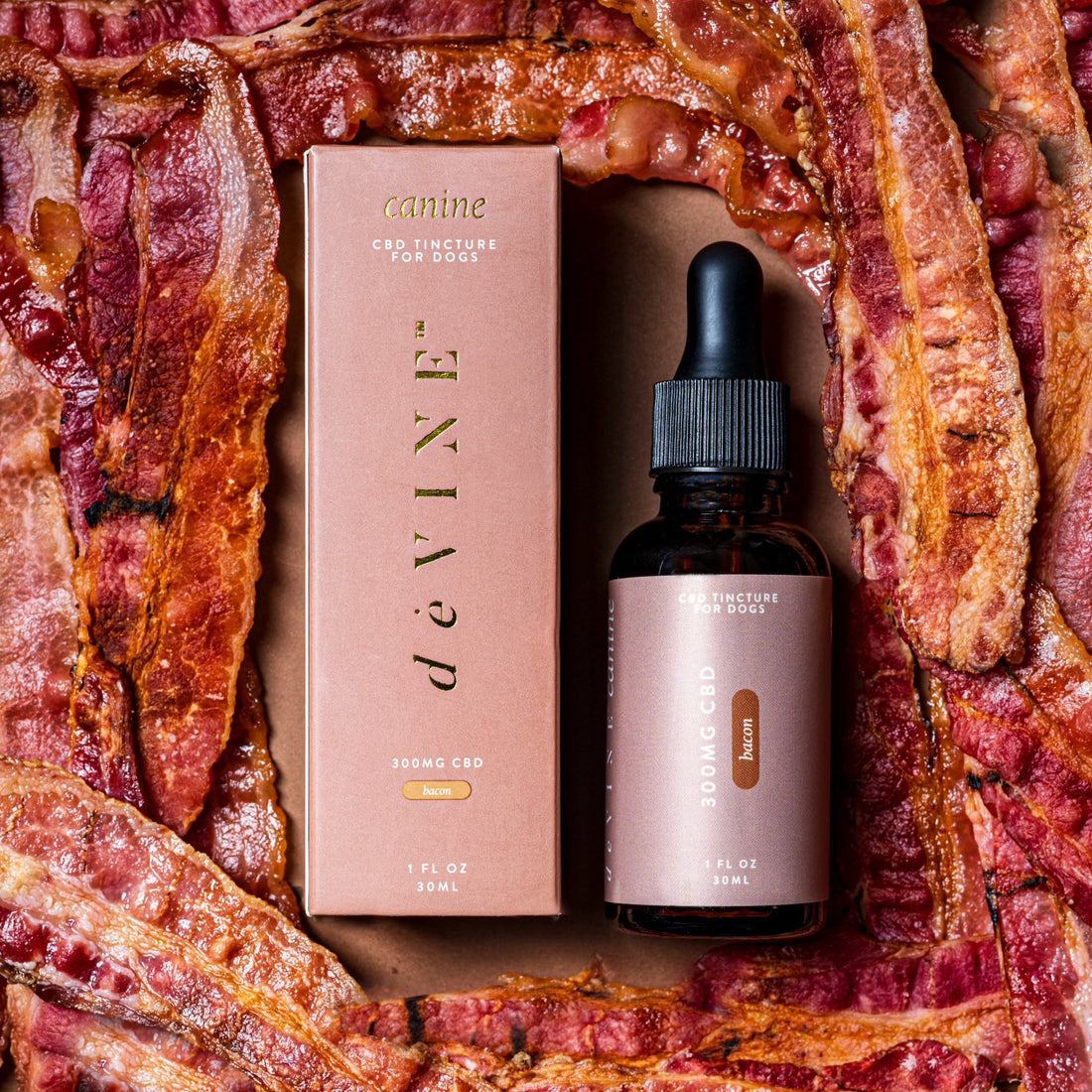 deVINE Canine 300mg CBD Tincture - Bacon