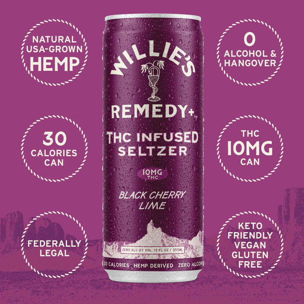 Willie's Remedy+ 10mg D9/5mg CBD/5mg CBG - Black Cherry Lime