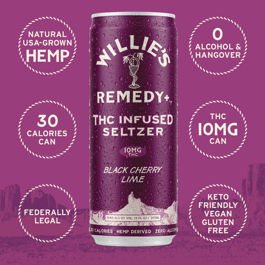 Willie's Remedy+ 10mg D9/5mg CBD/5mg CBG - Black Cherry Lime
