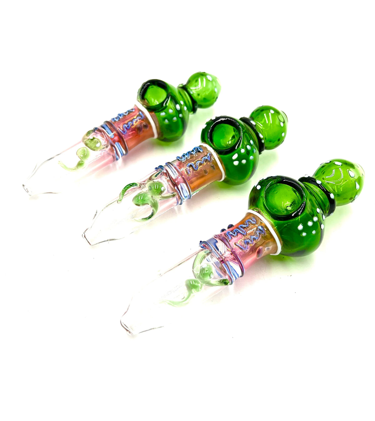 Green and Rose Gold Fumed Steam roller w Critter