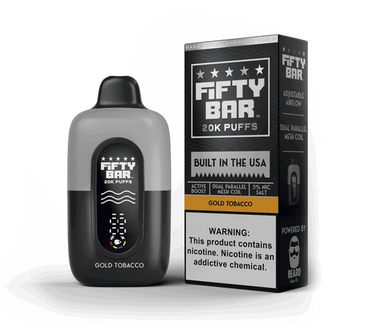 Fifty Bar 20K Puff Disposable Vape - Gold Tobacco