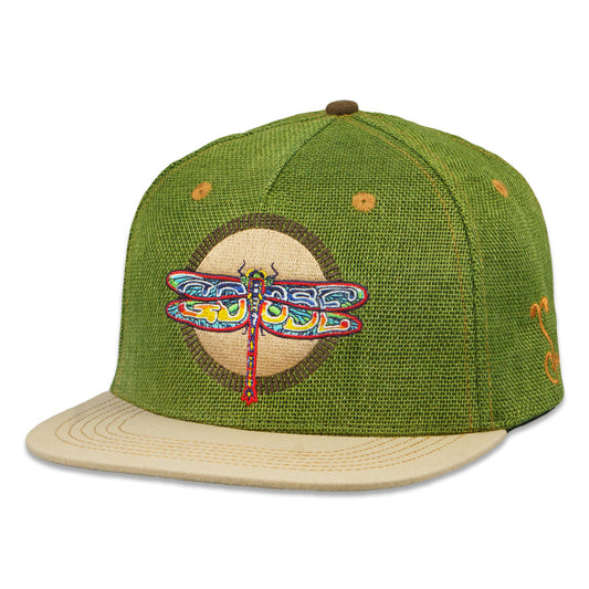 Goose Dragonfly Olive Snapback Hat S/M