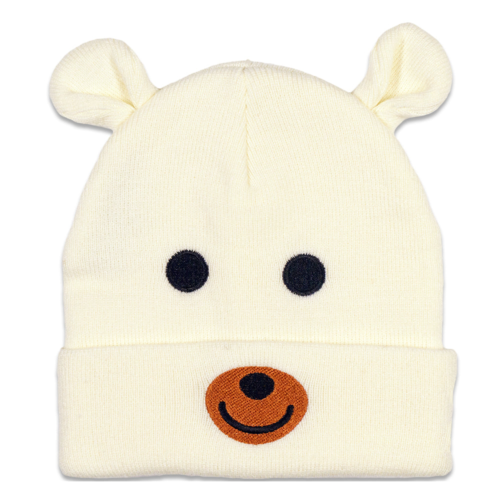 Polar Bear Head Beanie - White