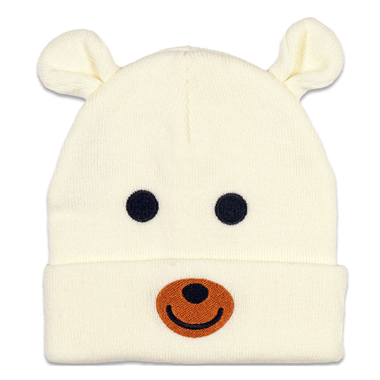 Polar Bear Head Beanie - White
