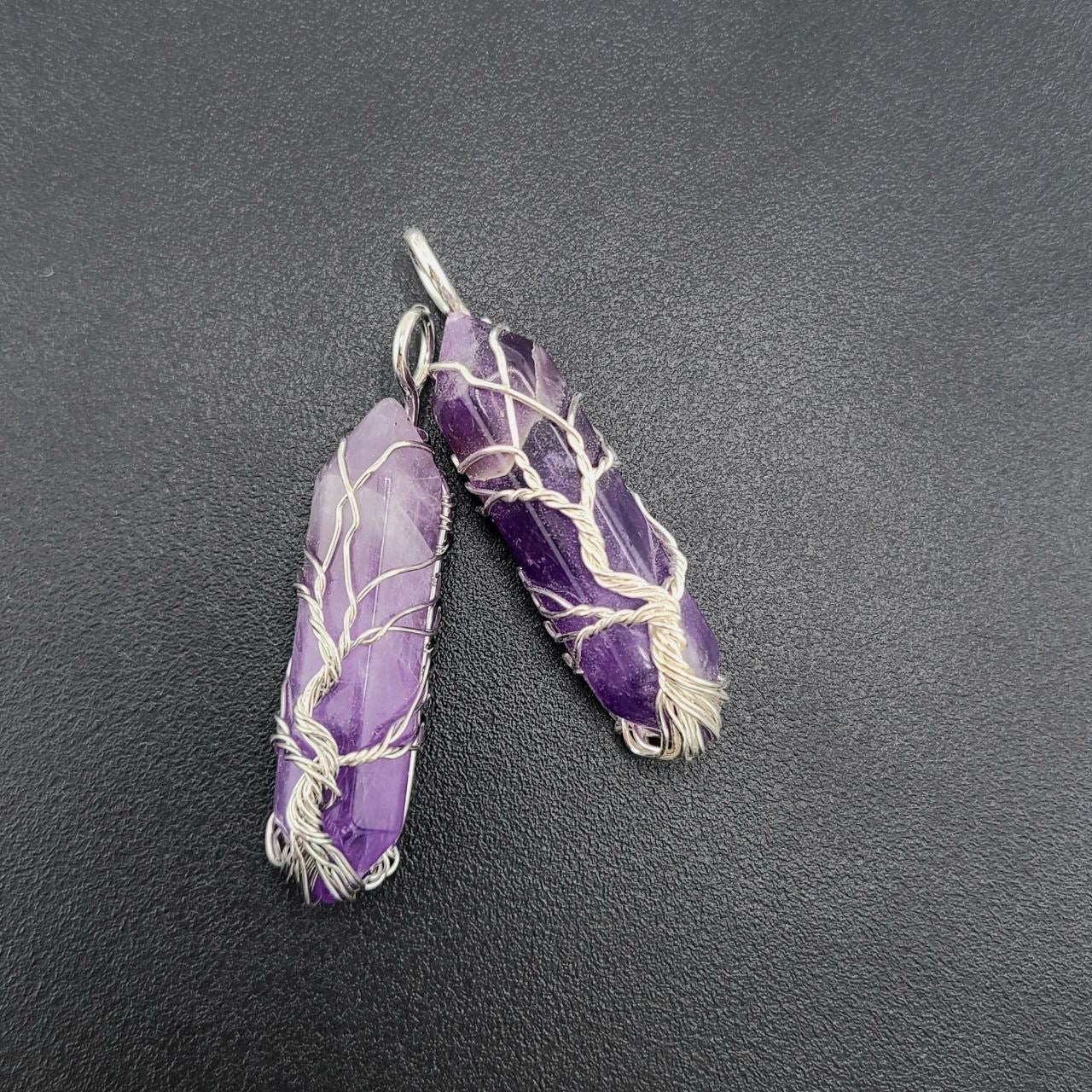 Amethyst Tree of Life Pendant - Point