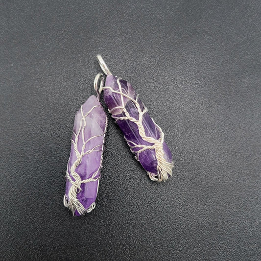 Amethyst Tree of Life Pendant - Point