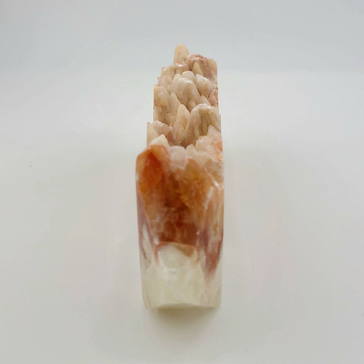 Cut Carnelian Point with Rough Crystal - Medium