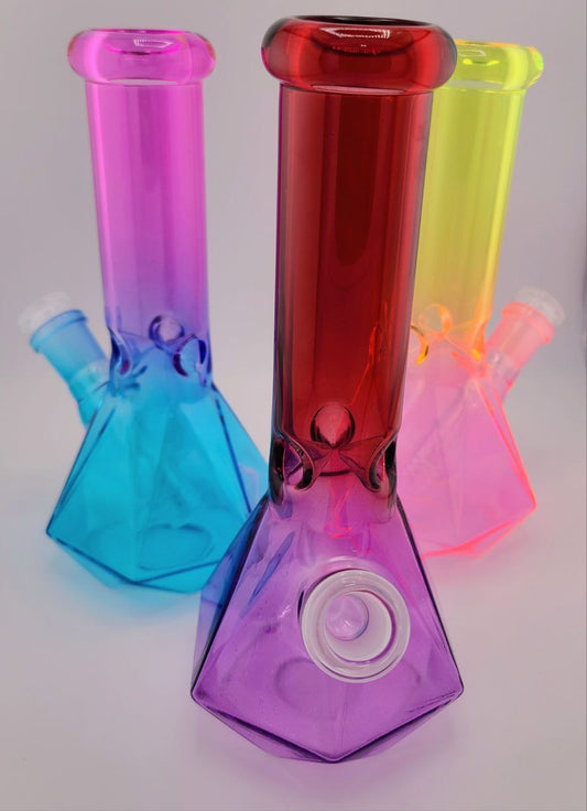 Crystal Shaped Color Beaker Straight Tube Rig