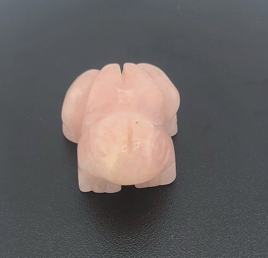 Rose Quartz Frog Figurine - Small