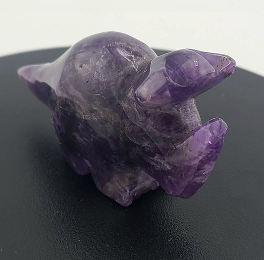 Amethyst Triceratop Figurine - Small